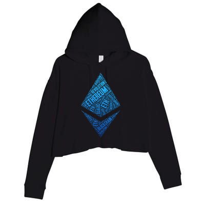 Ethereum Block Chain Revolution Crypto World Cloud Crop Fleece Hoodie