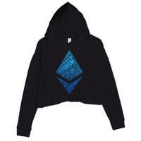 Ethereum Block Chain Revolution Crypto World Cloud Crop Fleece Hoodie