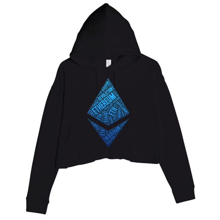Ethereum Block Chain Revolution Crypto World Cloud Crop Fleece Hoodie