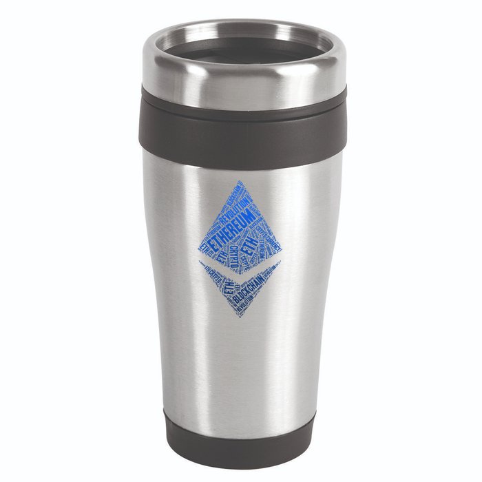 Ethereum Block Chain Revolution Crypto World Cloud 16oz Travel Tumbler