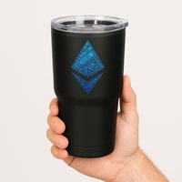 Ethereum Block Chain Revolution Crypto World Cloud Tumbler