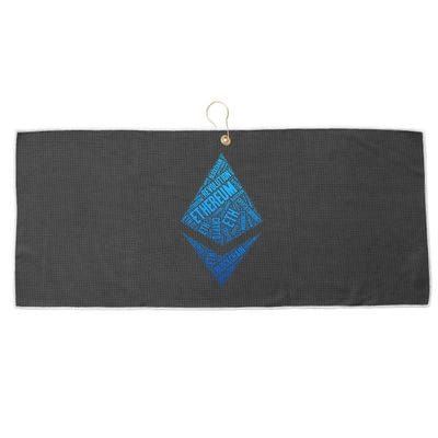 Ethereum Block Chain Revolution Crypto World Cloud Large Microfiber Waffle Golf Towel