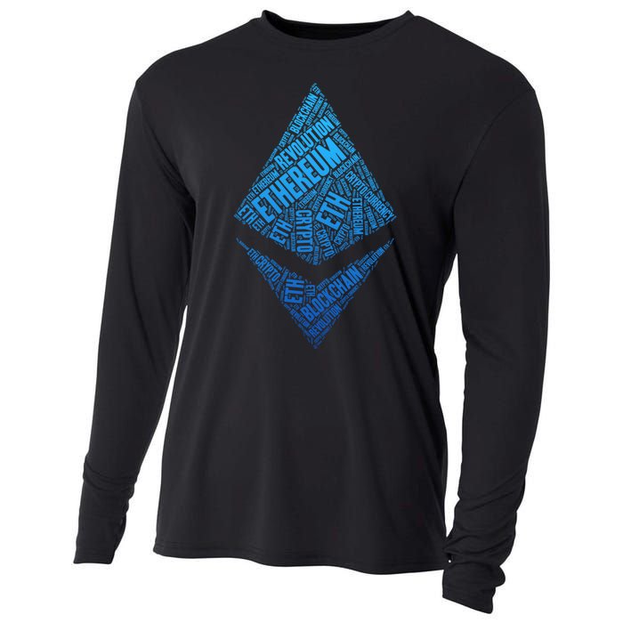 Ethereum Block Chain Revolution Crypto World Cloud Cooling Performance Long Sleeve Crew