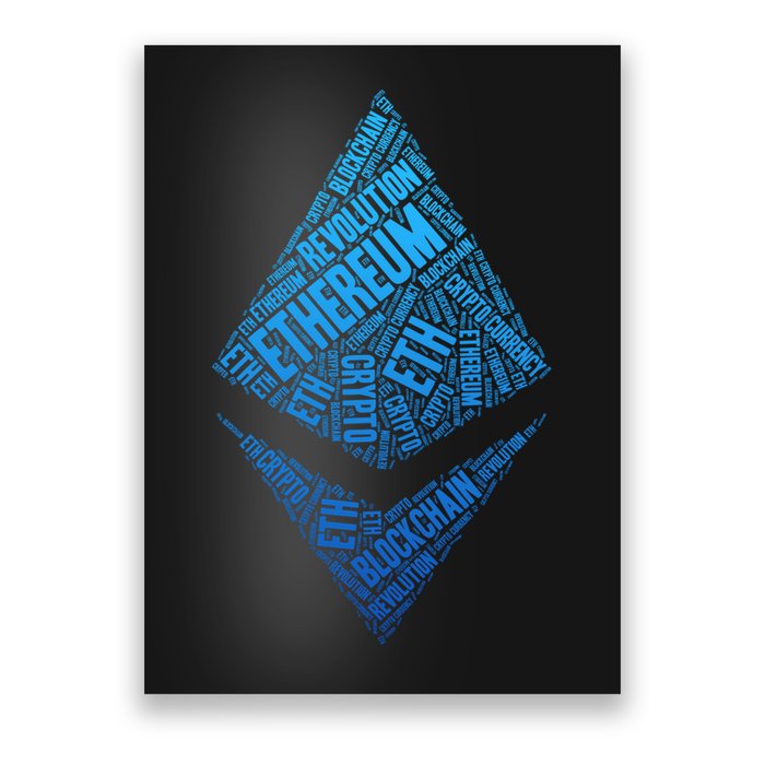Ethereum Block Chain Revolution Crypto World Cloud Poster