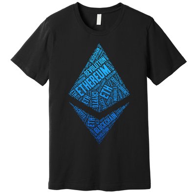 Ethereum Block Chain Revolution Crypto World Cloud Premium T-Shirt