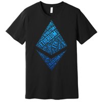 Ethereum Block Chain Revolution Crypto World Cloud Premium T-Shirt