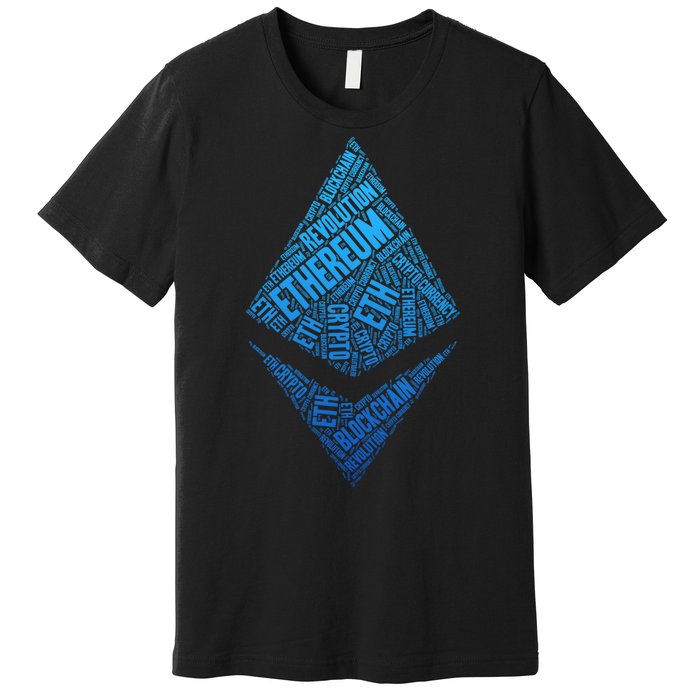 Ethereum Block Chain Revolution Crypto World Cloud Premium T-Shirt