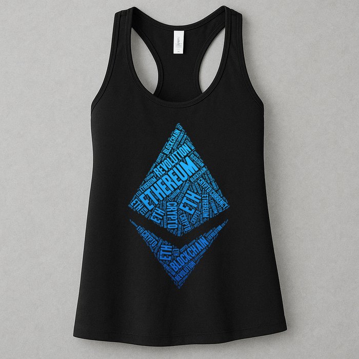 Ethereum Block Chain Revolution Crypto World Cloud Womens Tank Top