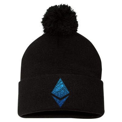 Ethereum Block Chain Revolution Crypto World Cloud Pom Pom 12in Knit Beanie