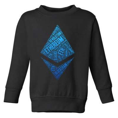 Ethereum Block Chain Revolution Crypto World Cloud Toddler Sweatshirt