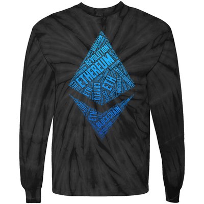 Ethereum Block Chain Revolution Crypto World Cloud Tie-Dye Long Sleeve Shirt