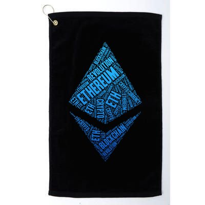 Ethereum Block Chain Revolution Crypto World Cloud Golf Towel