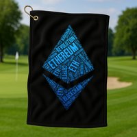 Ethereum Block Chain Revolution Crypto World Cloud Golf Towel