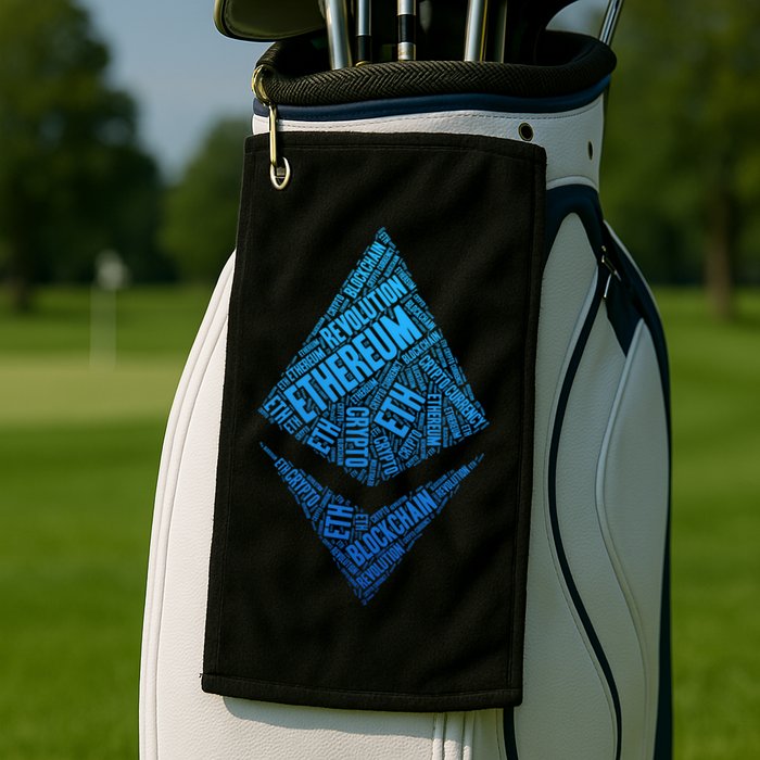 Ethereum Block Chain Revolution Crypto World Cloud Golf Towel