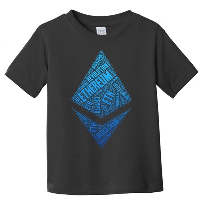 Ethereum Block Chain Revolution Crypto World Cloud Toddler T-Shirt