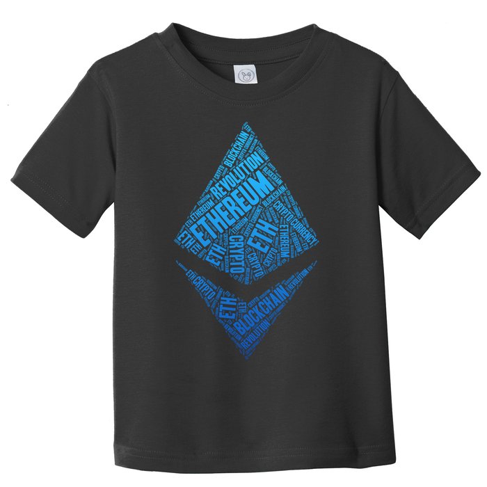 Ethereum Block Chain Revolution Crypto World Cloud Toddler T-Shirt