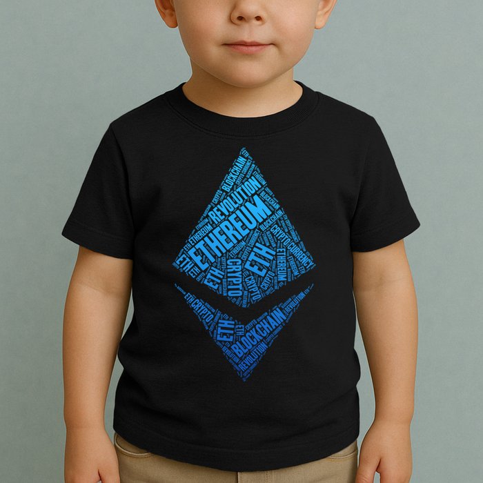 Ethereum Block Chain Revolution Crypto World Cloud Toddler T-Shirt