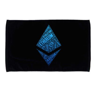 Ethereum Block Chain Revolution Crypto World Cloud Microfiber Hand Towel