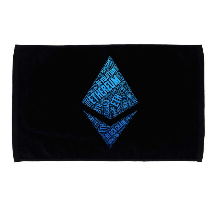 Ethereum Block Chain Revolution Crypto World Cloud Microfiber Hand Towel