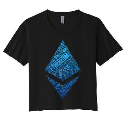 Ethereum Block Chain Revolution Crypto World Cloud Crop Top