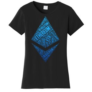 Ethereum Block Chain Revolution Crypto World Cloud Women's T-Shirt