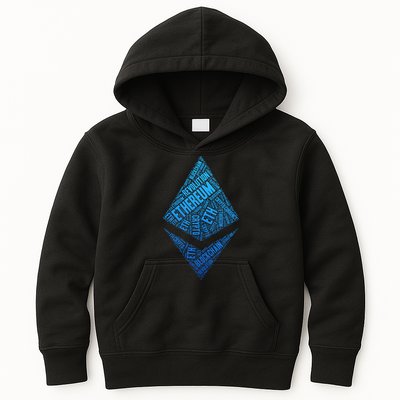 Ethereum Block Chain Revolution Crypto World Cloud Kids Hoodie