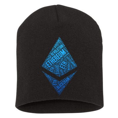 Ethereum Block Chain Revolution Crypto World Cloud Short Acrylic Beanie