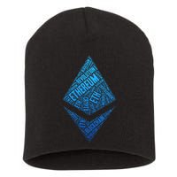 Ethereum Block Chain Revolution Crypto World Cloud Short Acrylic Beanie