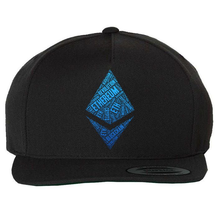 Ethereum Block Chain Revolution Crypto World Cloud Wool Snapback Cap