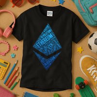 Ethereum Block Chain Revolution Crypto World Cloud Kids T-Shirt