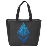 Ethereum Block Chain Revolution Crypto World Cloud Zip Tote Bag