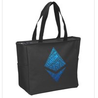Ethereum Block Chain Revolution Crypto World Cloud Zip Tote Bag
