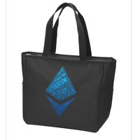 Ethereum Block Chain Revolution Crypto World Cloud Zip Tote Bag