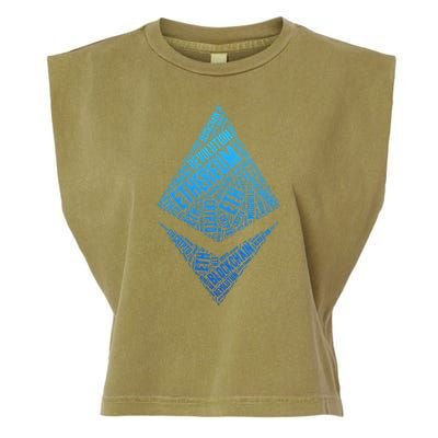 Ethereum Block Chain Revolution Crypto World Cloud Garment-Dyed Women's Muscle Tee