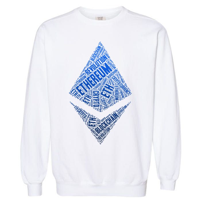 Ethereum Block Chain Revolution Crypto World Cloud Garment-Dyed Sweatshirt