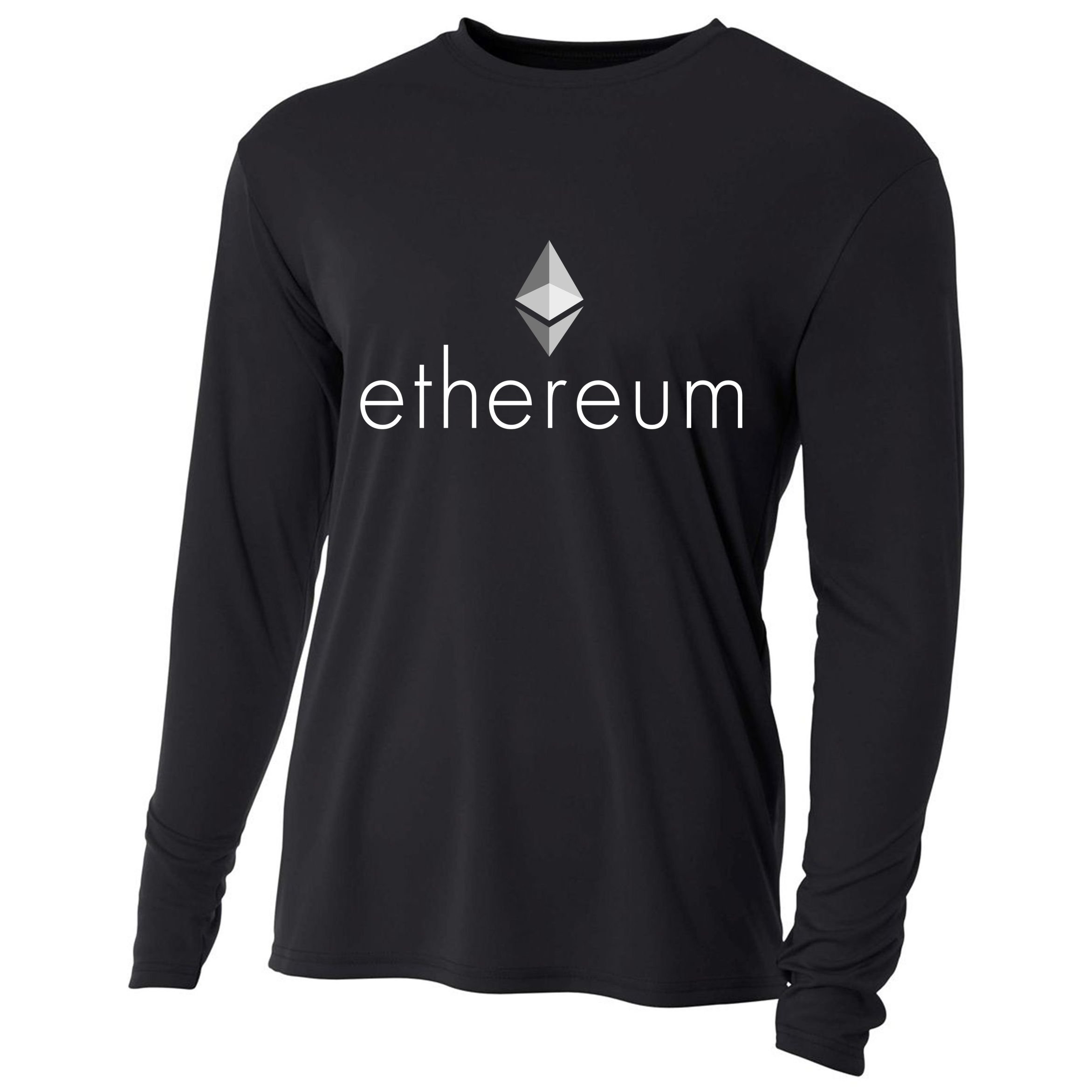 Ethereum Crypto Currency Logo Cooling Performance Long Sleeve Crew