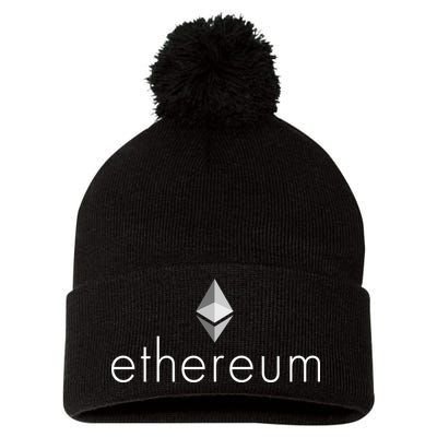 Ethereum Crypto Currency Logo Pom Pom 12in Knit Beanie
