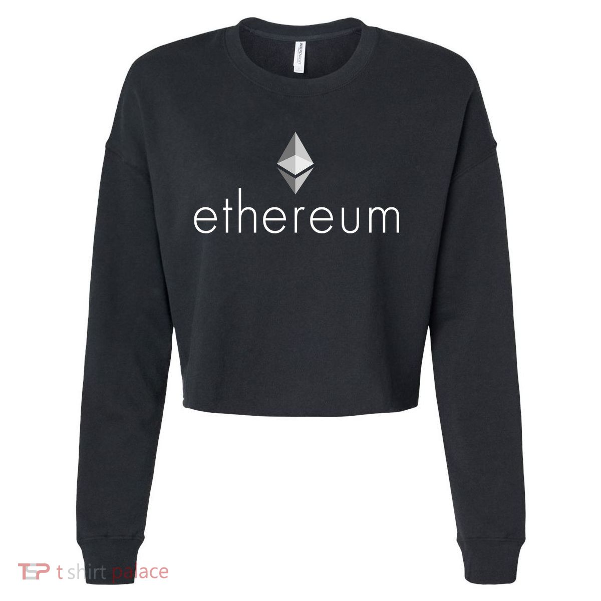 Ethereum Crypto Currency Logo Cropped Pullover Crew