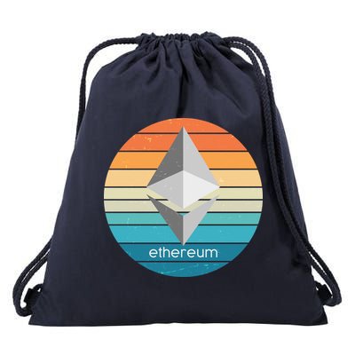 Ethereum Crypto Currency Vintage Colors  Drawstring Bag
