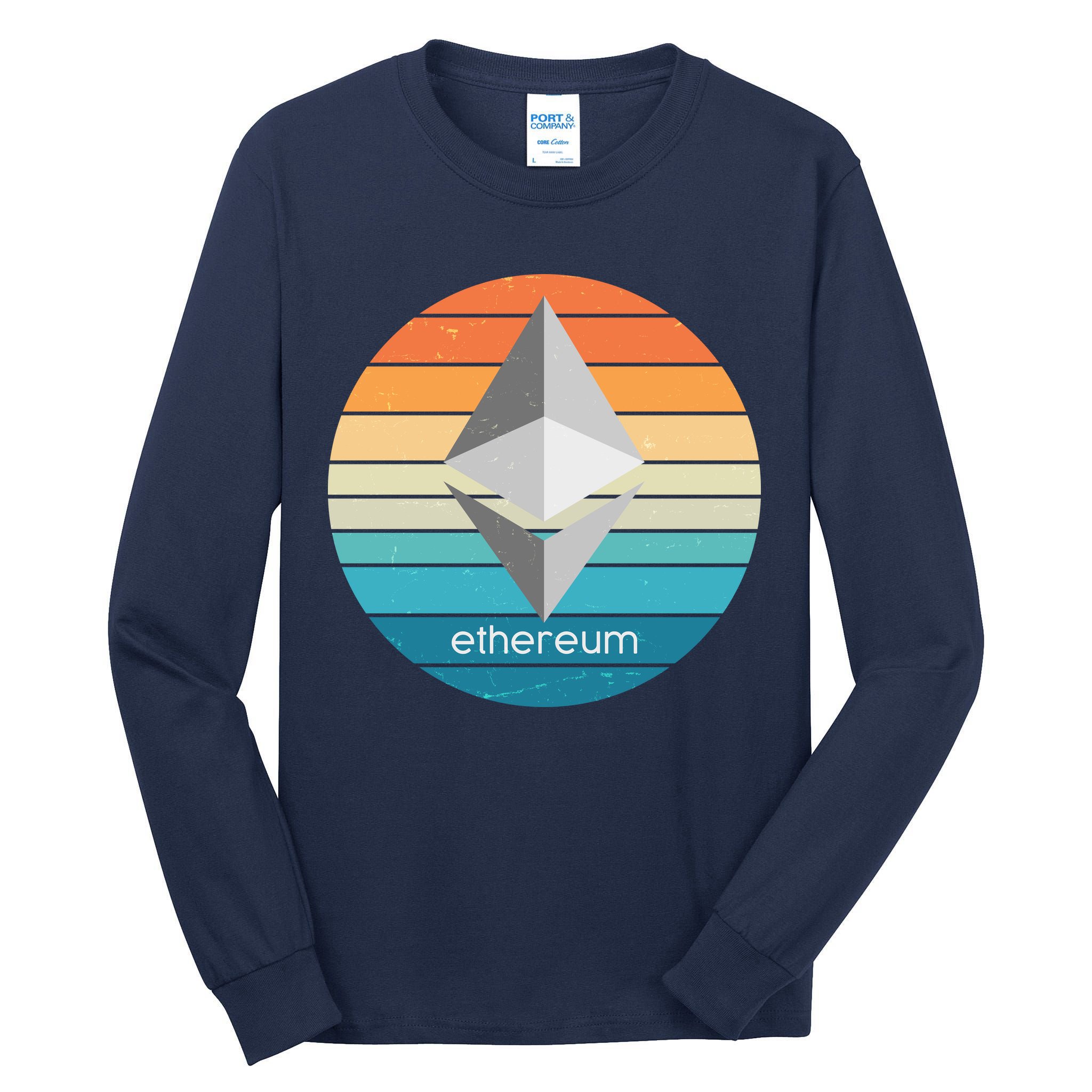 Ethereum Crypto Currency Vintage Colors  Tall Long Sleeve T-Shirt