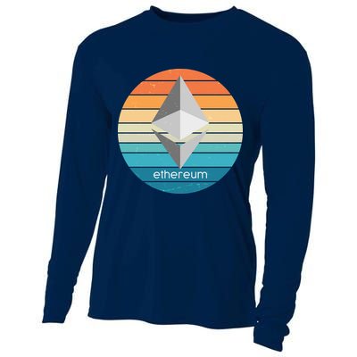 Ethereum Crypto Currency Vintage Colors  Cooling Performance Long Sleeve Crew