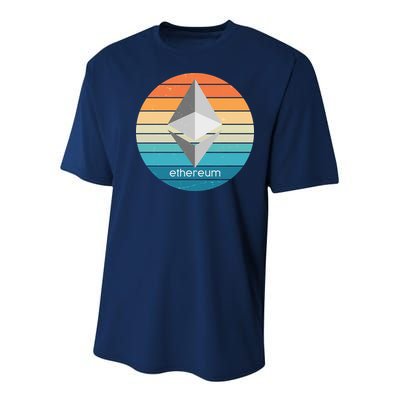 Ethereum Crypto Currency Vintage Colors  Youth Performance Sprint T-Shirt