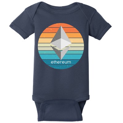 Ethereum Crypto Currency Vintage Colors  Baby Bodysuit