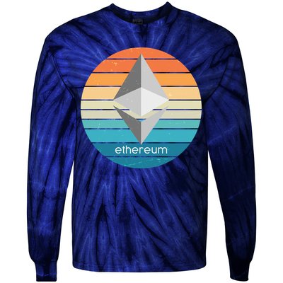 Ethereum Crypto Currency Vintage Colors  Tie-Dye Long Sleeve Shirt
