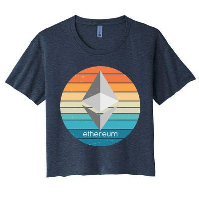 Ethereum Crypto Currency Vintage Colors  Crop Top