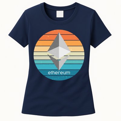 Ethereum Crypto Currency Vintage Colors  Womens T-Shirt