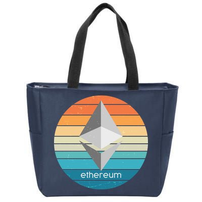 Ethereum Crypto Currency Vintage Colors  Zip Tote Bag