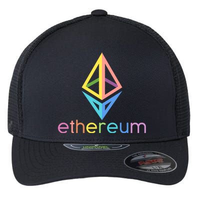 Ethereum Diamond Rainbow Logo Flexfit Unipanel Trucker Cap