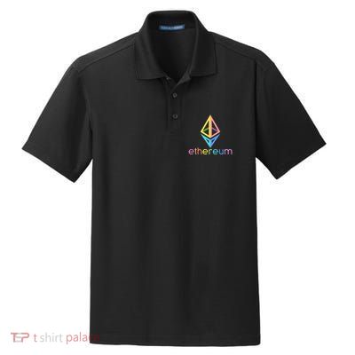 Ethereum Diamond Rainbow Logo Dry Zone Grid Polo