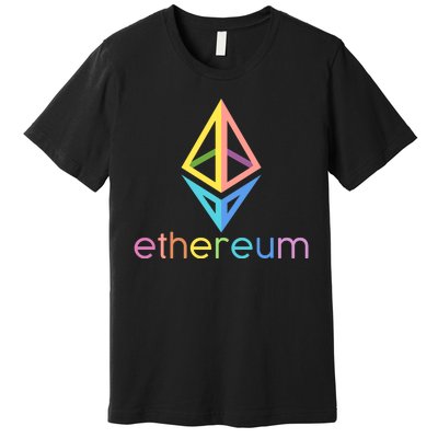 Ethereum Diamond Rainbow Logo Premium T-Shirt